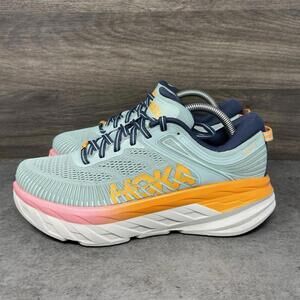 HOKA Bondi 7 Sneakers Womens Size 9 Teal Multicolor One One